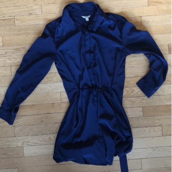 Brand New Banana Republic Blue Button-down Shirt Dress - Picture 9 of 10